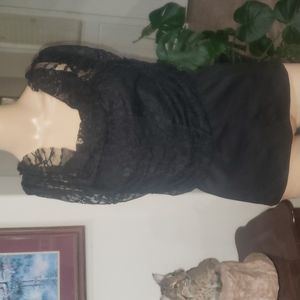 Point m spaghetti strap basque lace overlay